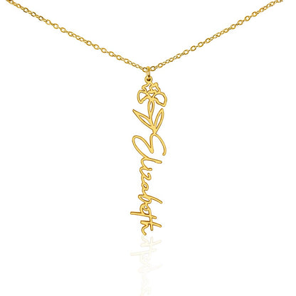 Personalized Flower Name Necklace