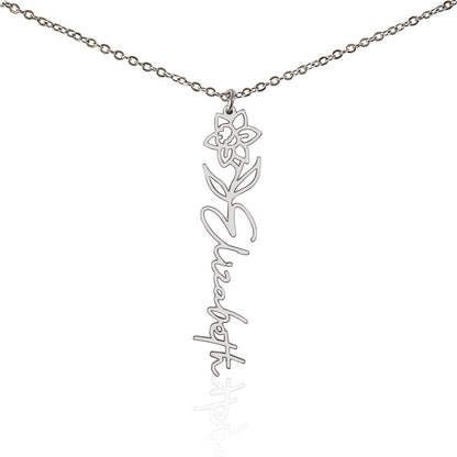 Personalized Flower Name Necklace