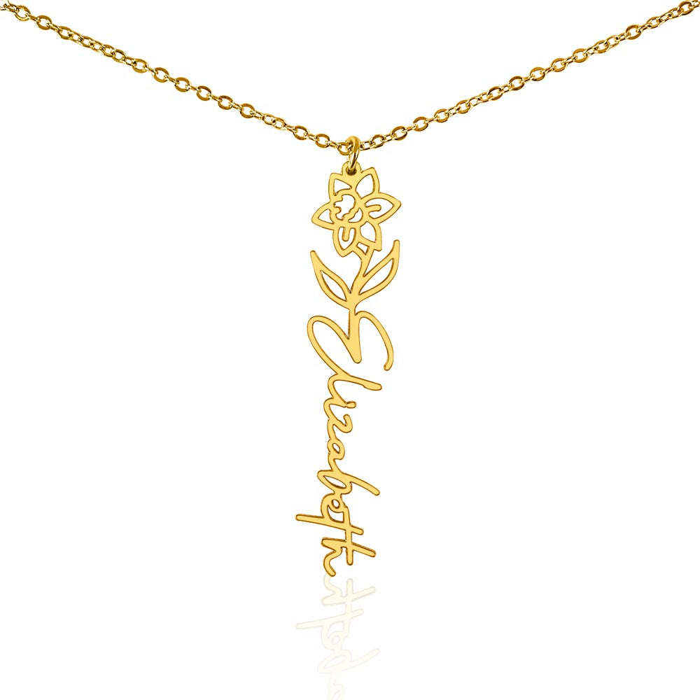 Personalized Flower Name Necklace