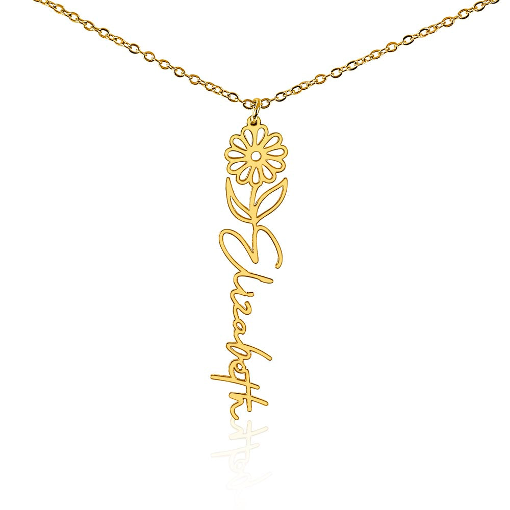 Personalized Flower Name Necklace