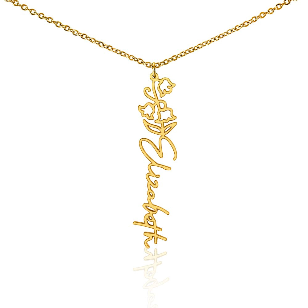 Personalized Flower Name Necklace