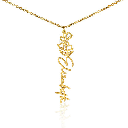 Personalized Flower Name Necklace