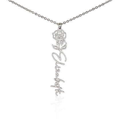 Personalized Flower Name Necklace