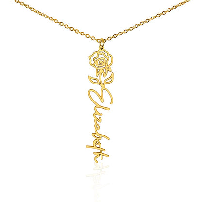 Personalized Flower Name Necklace