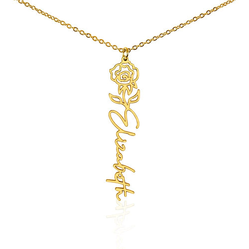 Personalized Flower Name Necklace