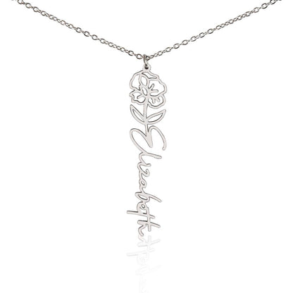Personalized Flower Name Necklace
