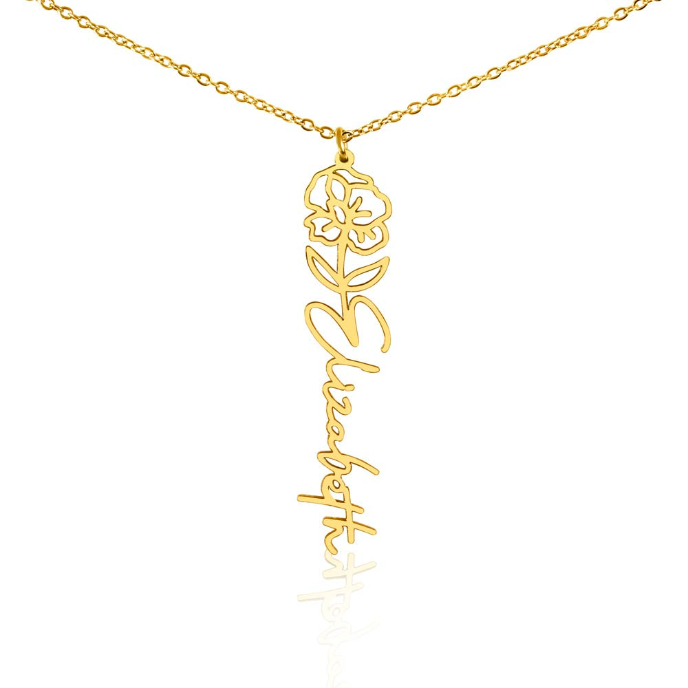 Personalized Flower Name Necklace