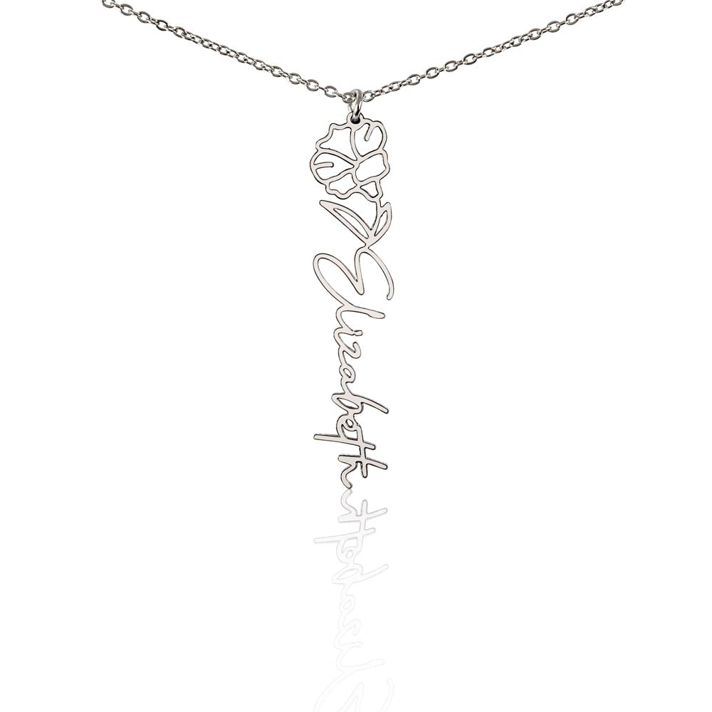 Personalized Flower Name Necklace