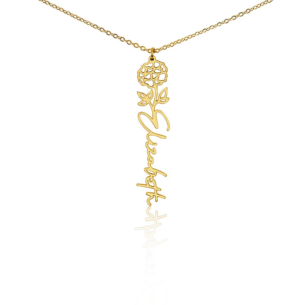 Personalized Flower Name Necklace