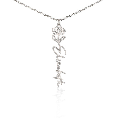 Personalized Flower Name Necklace
