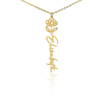Personalized Flower Name Necklace