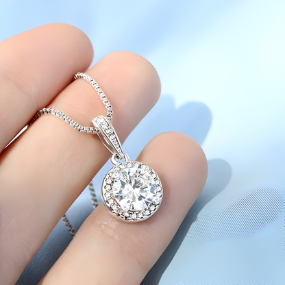 To My Wife - Eternal Hope Necklace - Pink Red Heart