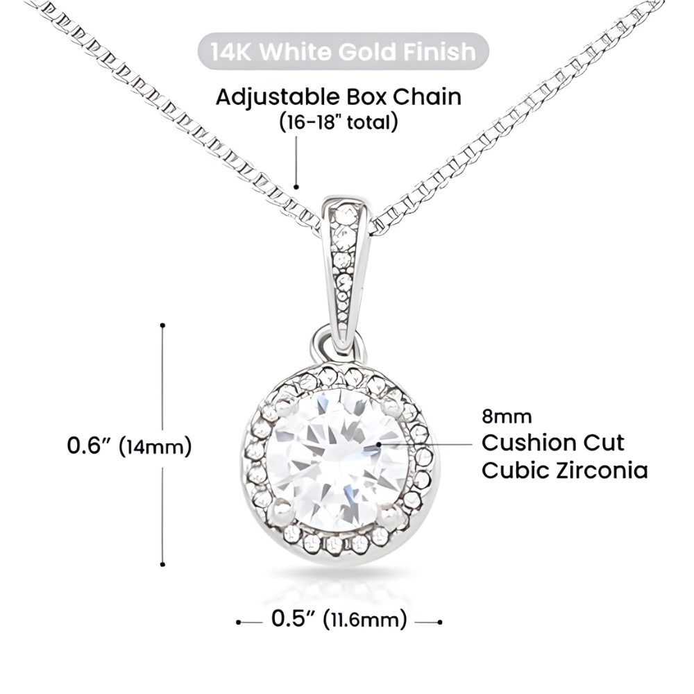 To My Wife - Eternal Hope Necklace - Pink Red Heart