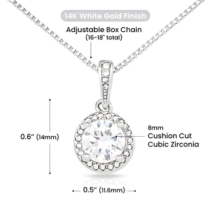 To My Wife - Eternal Hope Necklace - Pink Red Heart